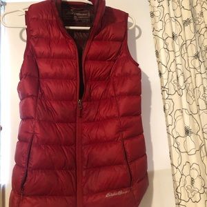 Woman’s size p/s red Eddie Bauer down vest.